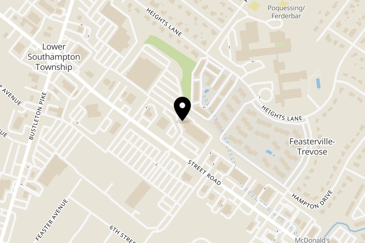 Map showing the location of Andale Latino Grill on 144 E Street Rd in Feasterville-Trevose